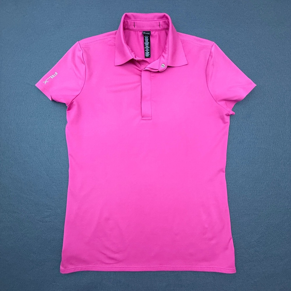 RLX Ralph Lauren Polo Women Medium Pink Golf Activewear Performance Short Sleeve - Picture 12 of 13